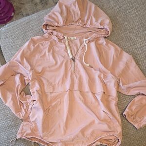 Main Strip Pink Hooded Anorak Windbreaker Jacket. Large